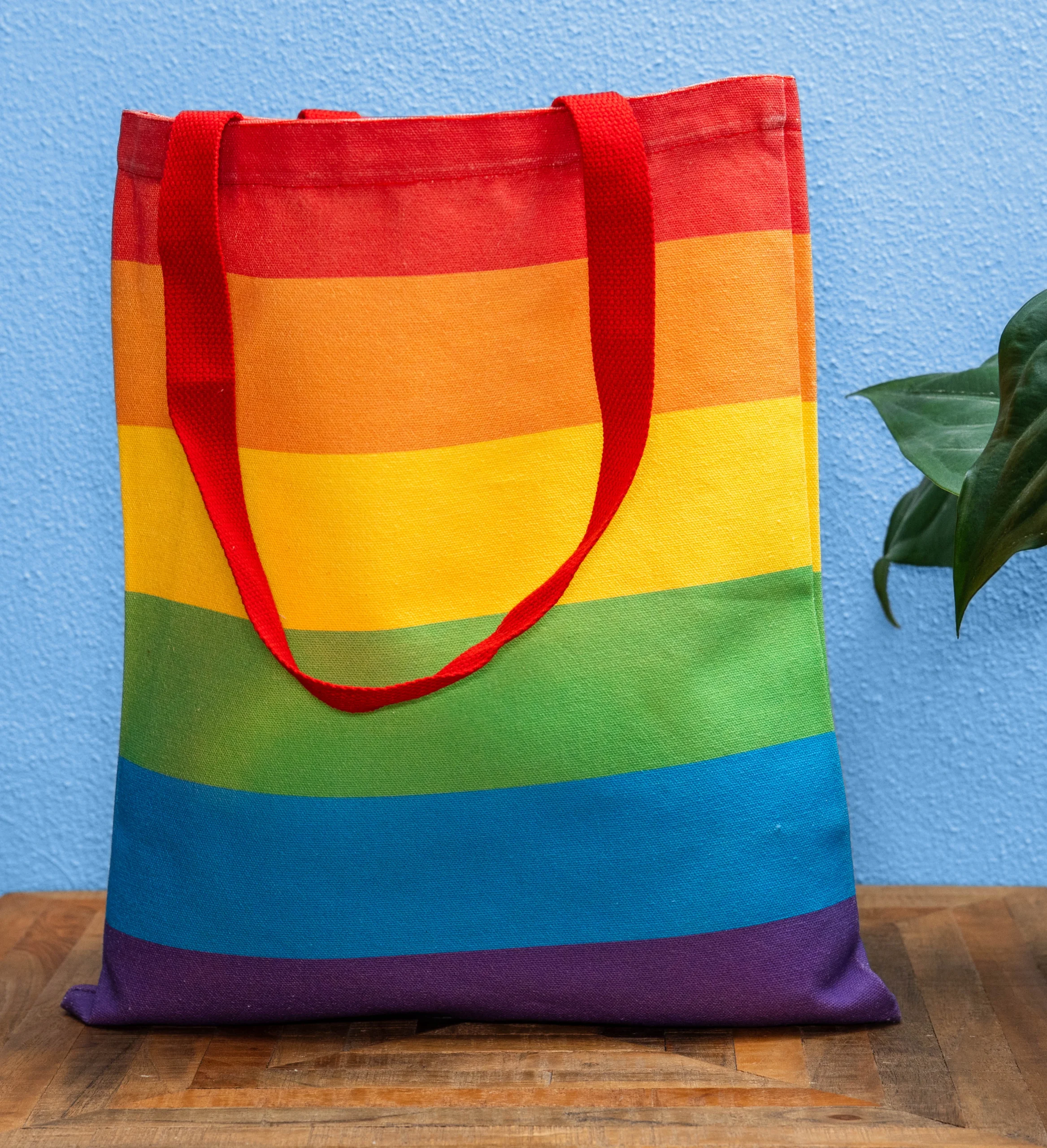 Regenboog katoenen tas – ca. 35 x 40 cm - Afbeelding 2