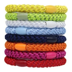 Regenboog haarelastiek armband – 2-in-1 accessoire - Afbeelding 3