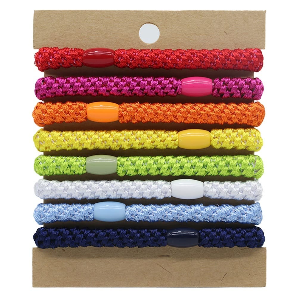 Regenboog haarelastiek armband – 2-in-1 accessoire - Afbeelding 2
