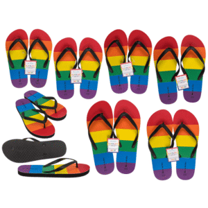 Pride teenslippers met regenboogdesign