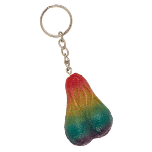 Regenboog testikel sleutelhanger metal keychain