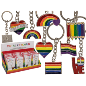 Metalen Pride sleutelhanger met regenboogdesign