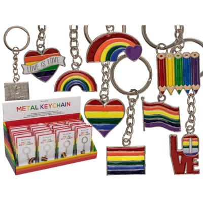 Metalen Pride sleutelhanger met regenboogdesign
