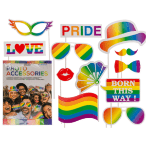 Pride fotoprops set met party accessoires op stokje