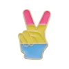 Peace pan pin met panseksuele vlagkleuren