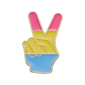 Peace pan pin met panseksuele vlagkleuren