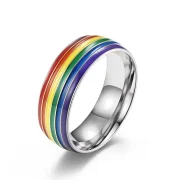 Regenboogring zilver van titanium unisex design