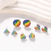 Regenboog oorbellen studs in vier vormen