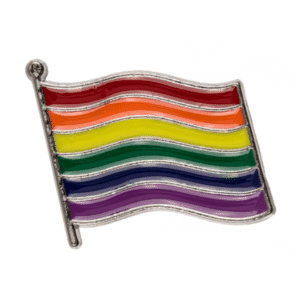 Vlag op Stok pin met wapperende Pride-vlag
