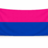 Cisgender Pride vlag met roze en blauwe banen en ophangringen