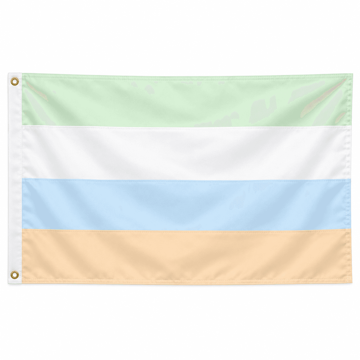 Unlabeled Pride vlag met horizontale banen in groen wit blauw en beige