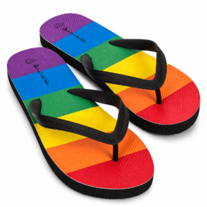 Regenboog Pride slippers kleurrijk met zwarte band