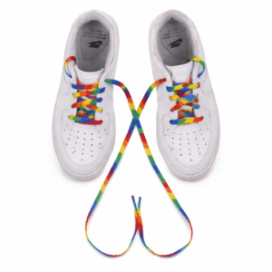 Regenboog Pride schoenveters 140 cm kleurrijk