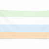 Unlabeled Pride vlag met groene witte blauwe en beige strepen en ophangringen links