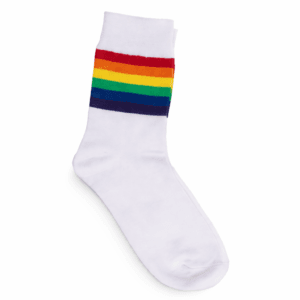 witte sok met regenboog pride strepen kleurrijke sokken unisex