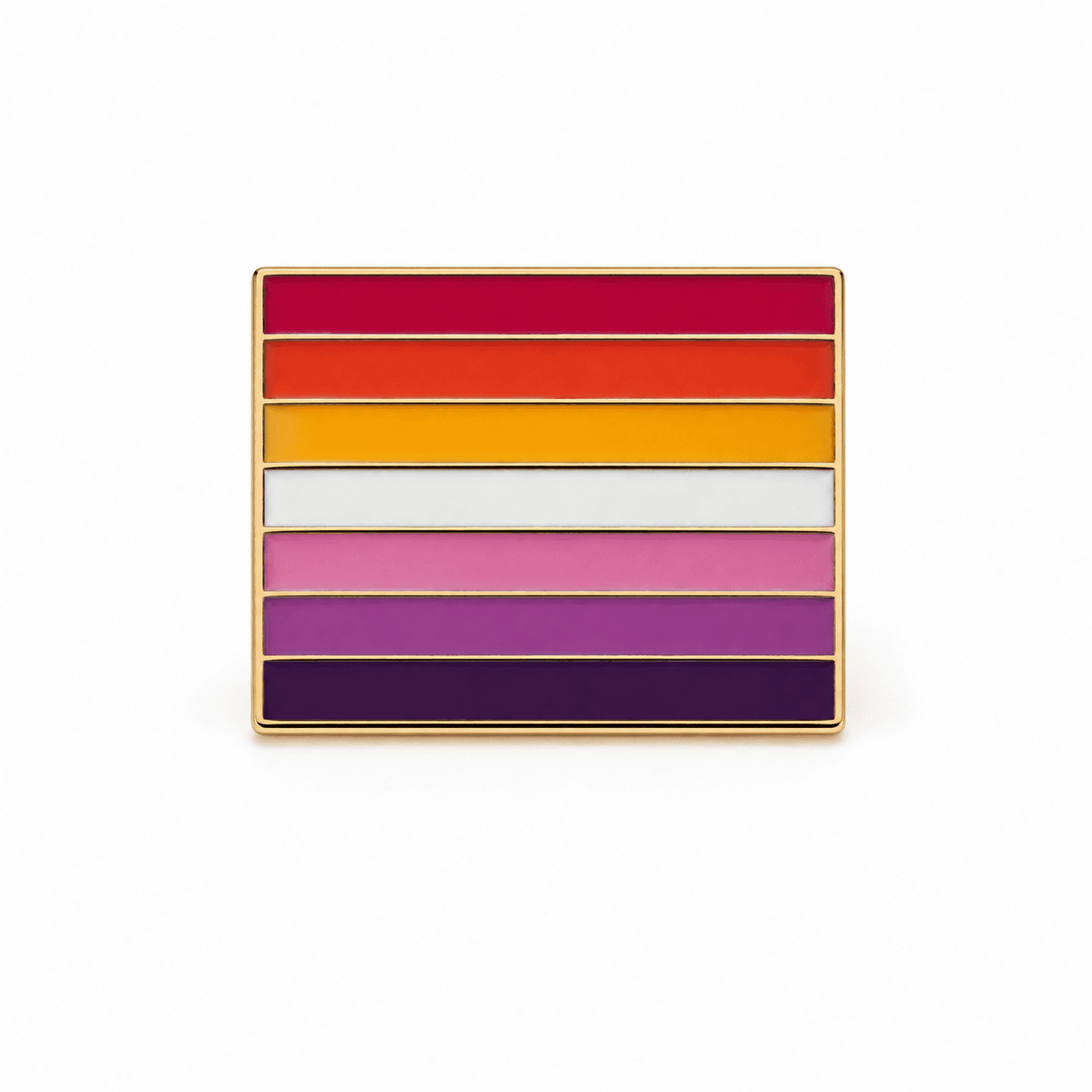 Rechthoekige Lesbian Pride vlag pin met 7 kleurbanen