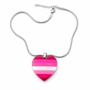 Lesbian Pride ketting met roze hartvormige hanger