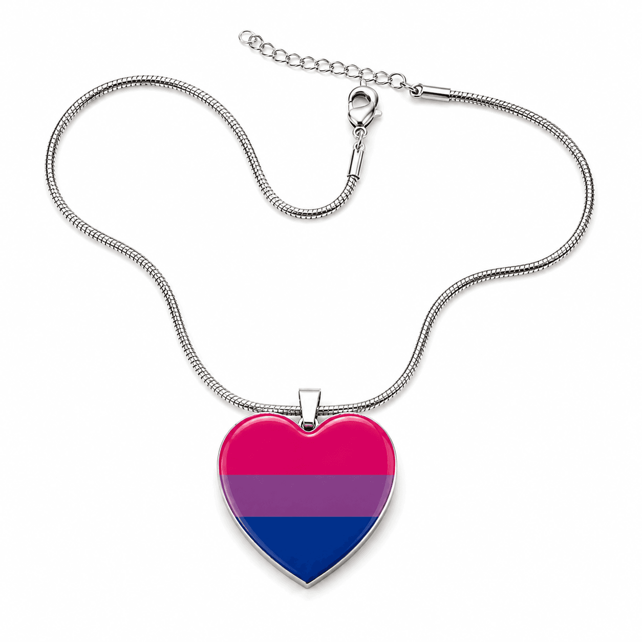 Bisexual Pride ketting met hartvormige roze paarse en blauwe hanger