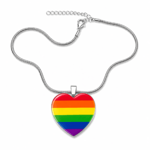 Regenboog Pride ketting met hartvormige hanger in zes kleuren