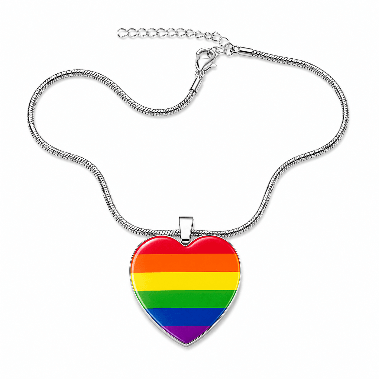 Regenboog Pride ketting met hartvormige hanger in zes kleuren