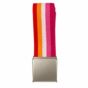 Lesbian Pride riem in rood oranje wit en roze