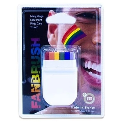 Regenboog schmink stick met zes Pride kleuren