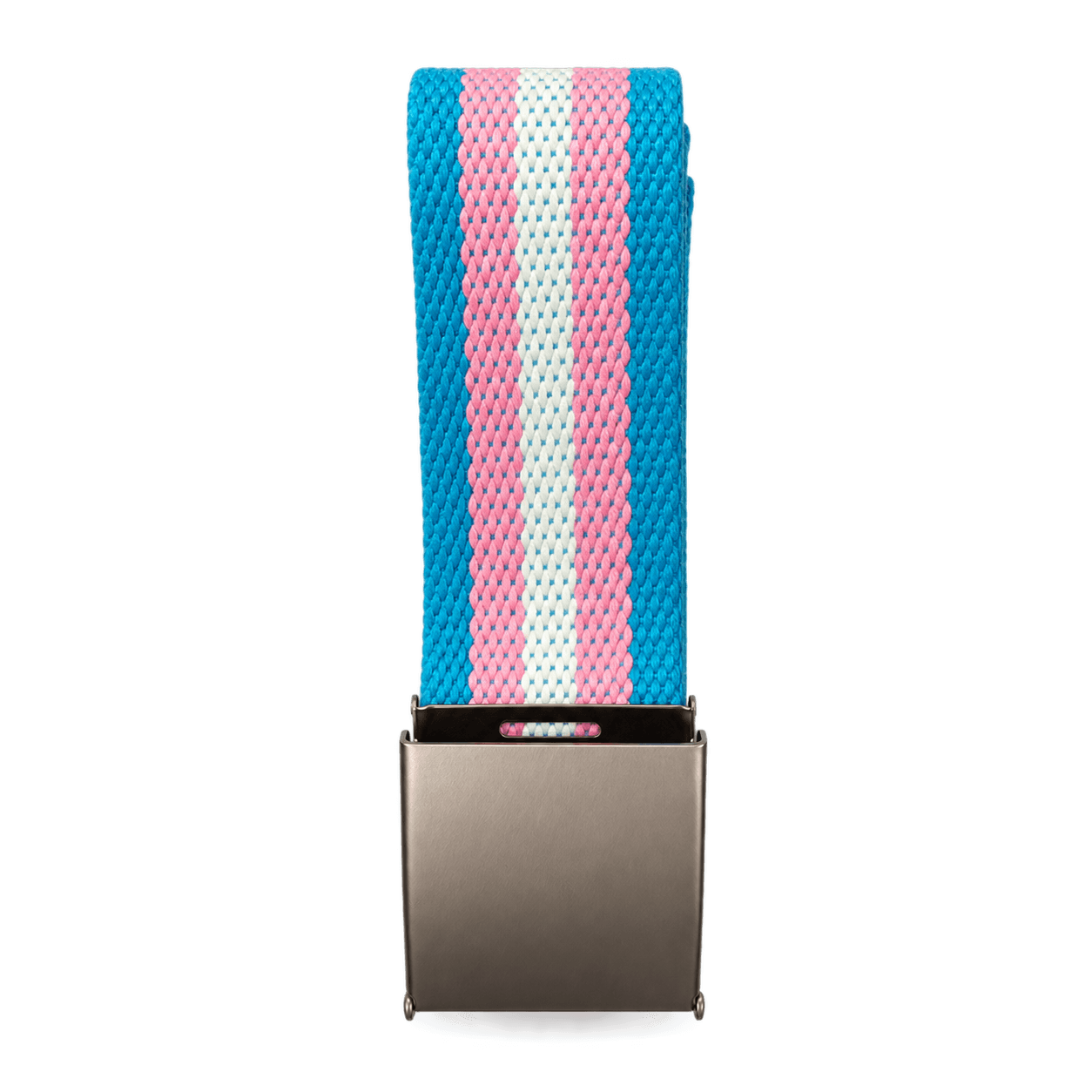 Transgender riem blauw roze wit met metalen gesp